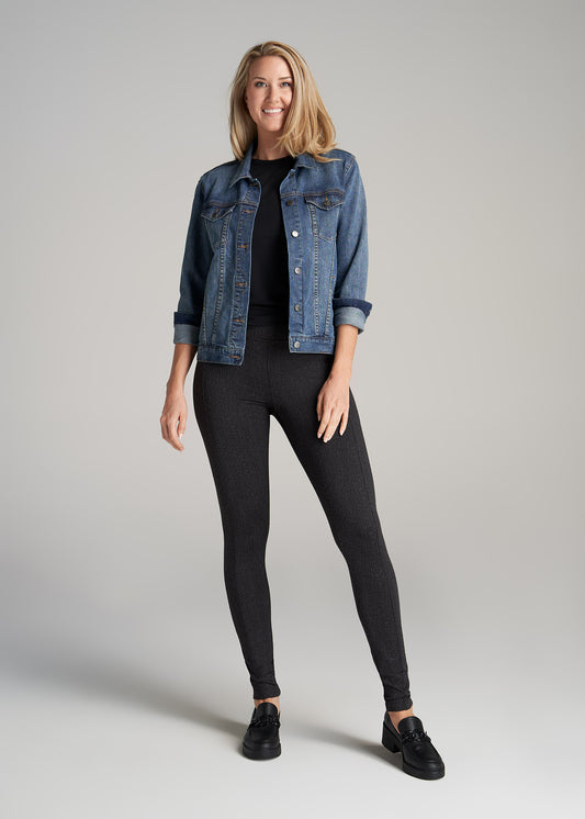     American-Tall-Women-Textured-Back-Pocket-Legging-Black-Charcoal-Jacquard-full
