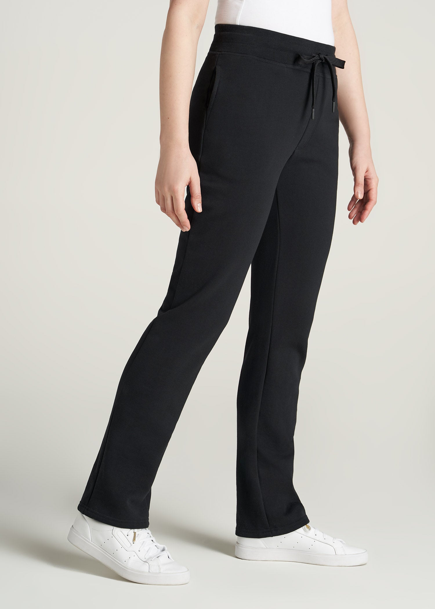    American-Tall-Women-WKND-Fleece-OpenBottom-Sweatpants-Black-side