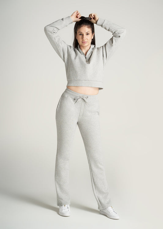    American-Tall-Women-WKND-Fleece-OpenBottom-Sweatpants-GreyMix-full