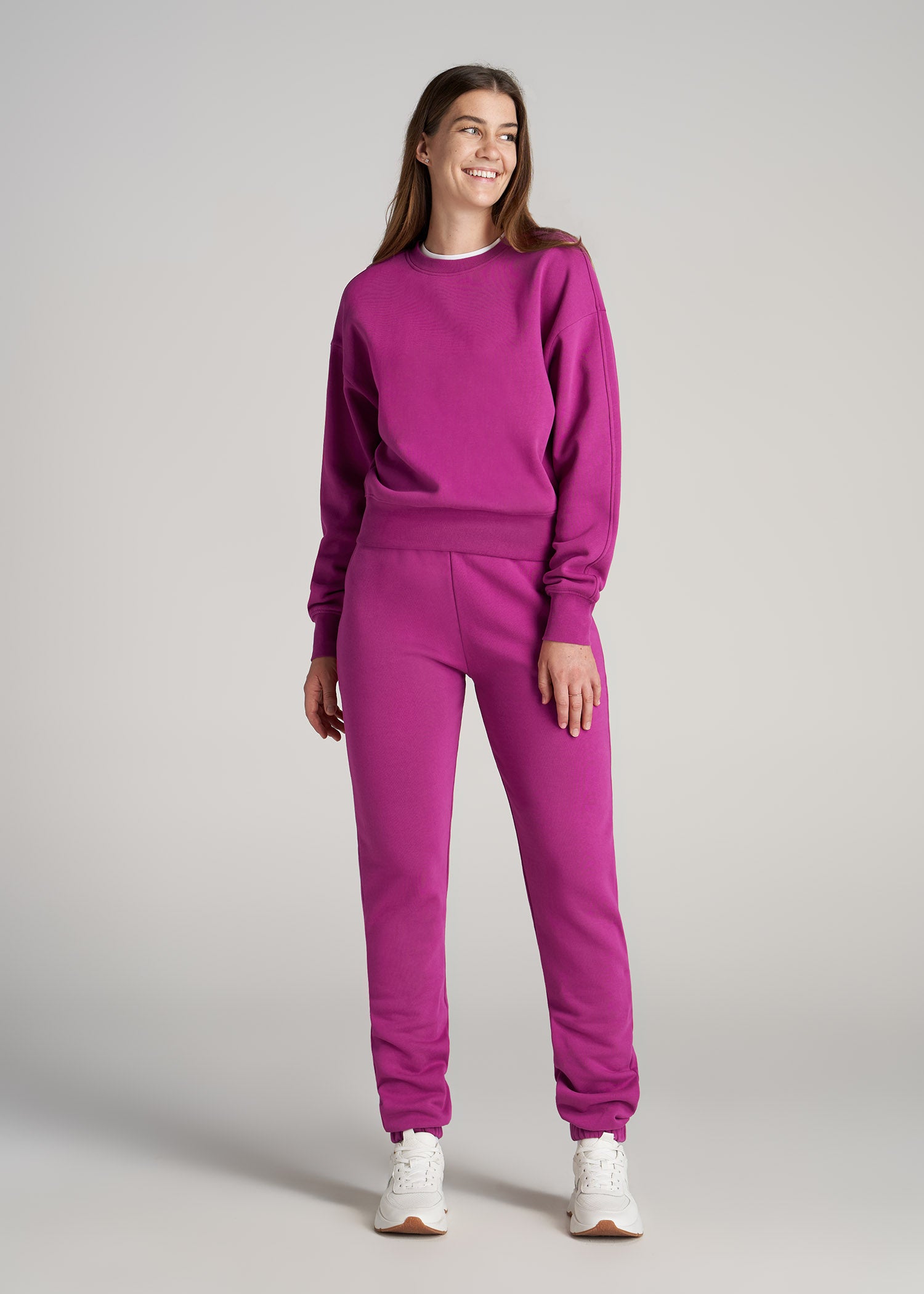    American-Tall-Women-WKND-Slim-Highwaisted-Sweatpants-Pink-Orchid-full