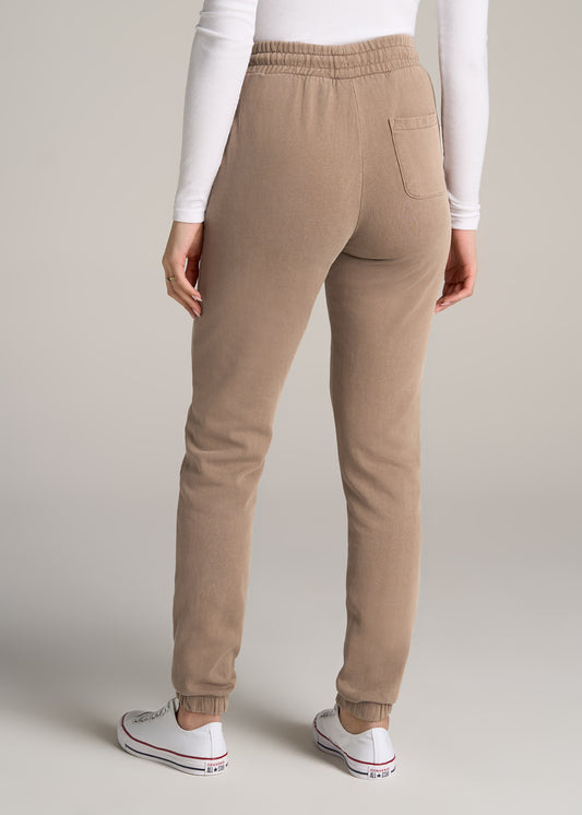       American-Tall-Women-Wearever-SLIM-High-Waisted-Garment-Dye-Sweatpants-Latte-back