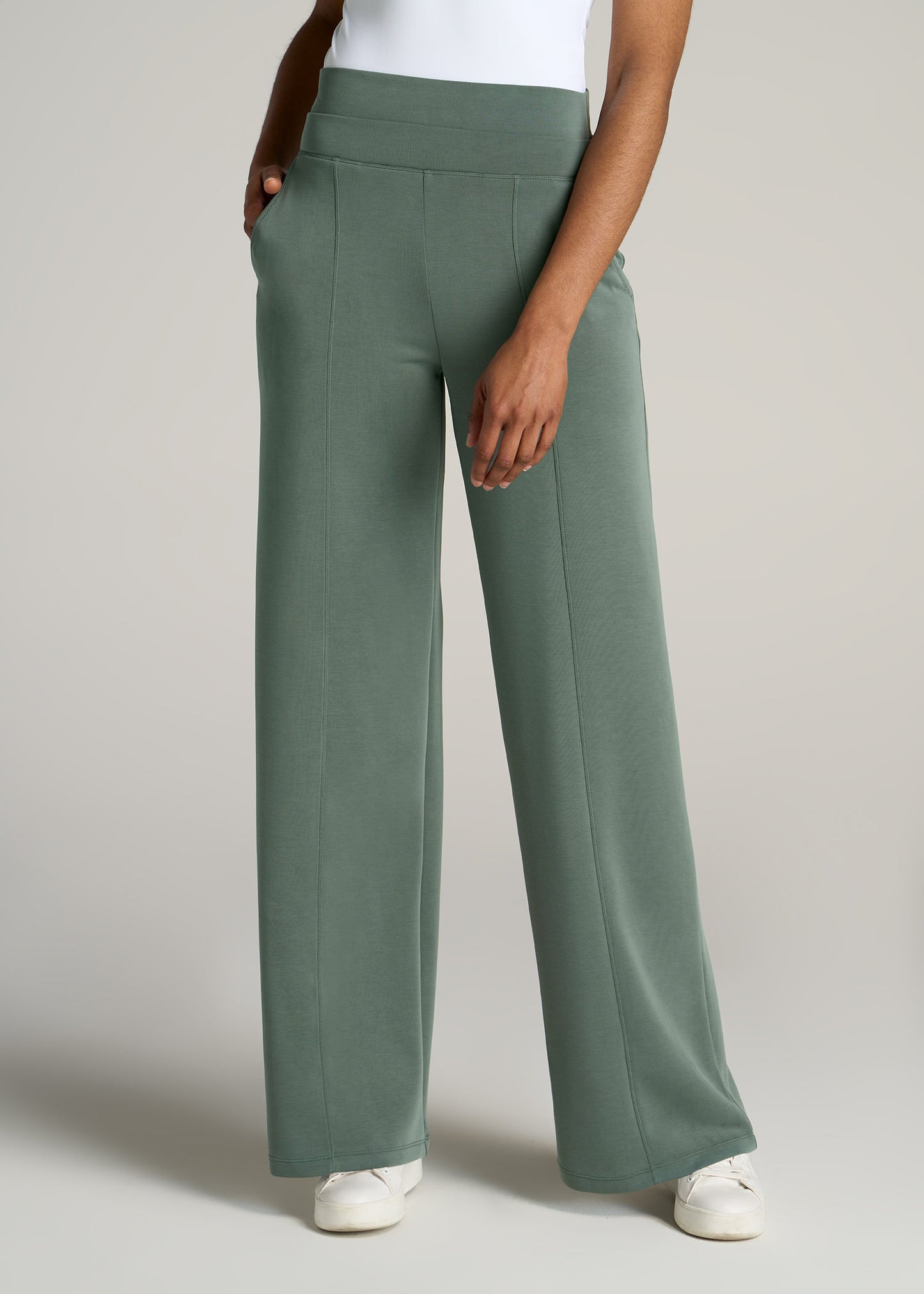 American-Tall-Women-Wide-Leg-Ultra-High-Rise-Pant-Malachite-Green-front