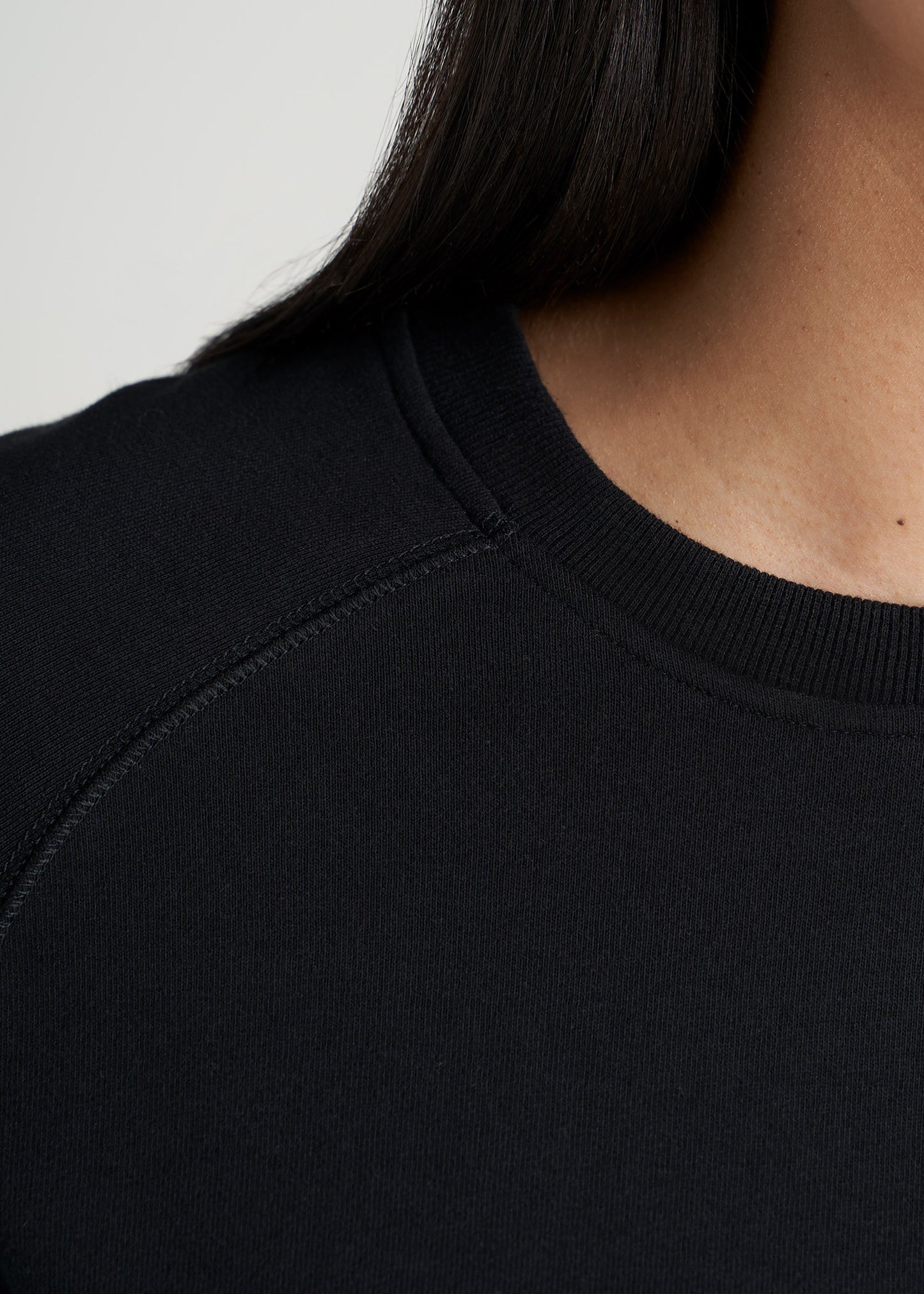 American-Tall-Women-Womens-FrenchTerry-CrewNeck-Black-detail