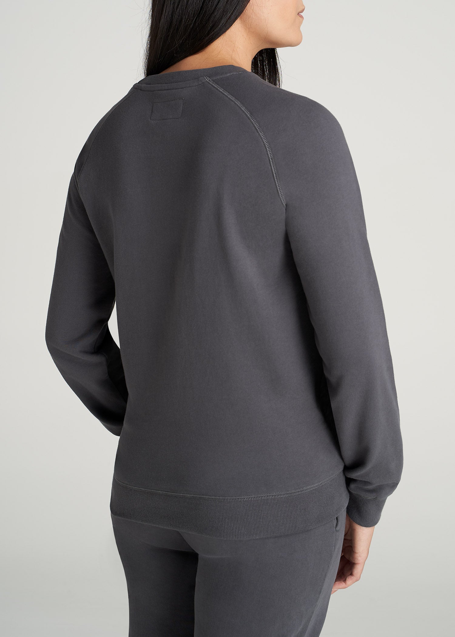 American-Tall-Women-Womens-FrenchTerry-CrewNeck-Charcoal-back