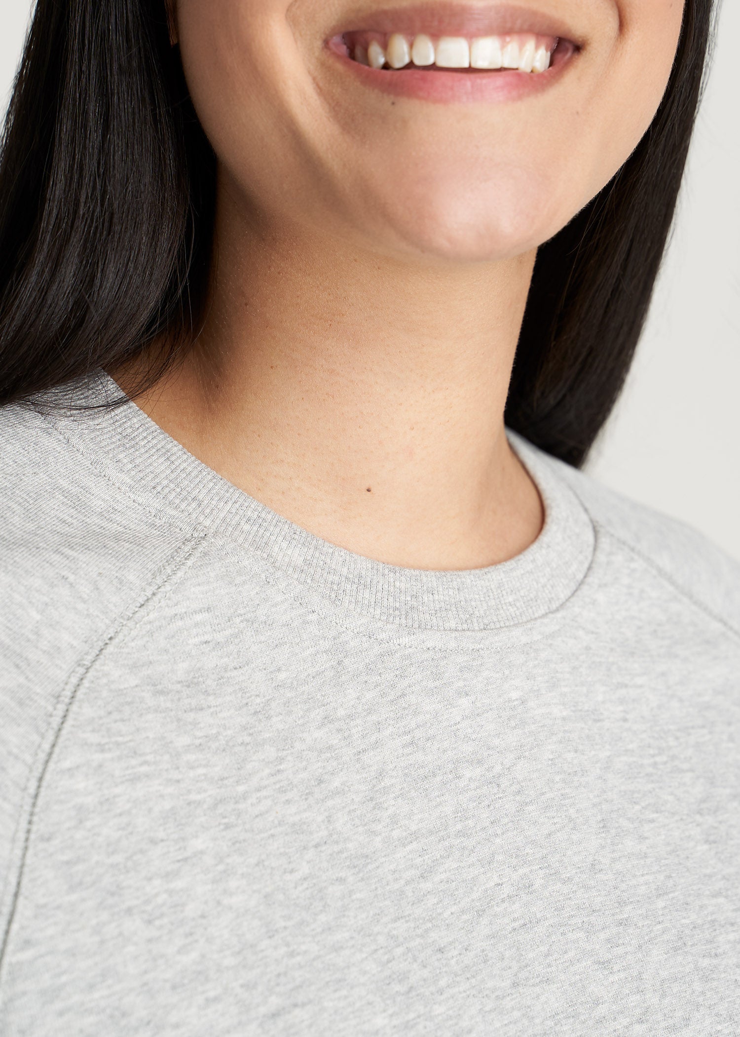 American-Tall-Women-Womens-FrenchTerry-CrewNeck-GreyMix-detail