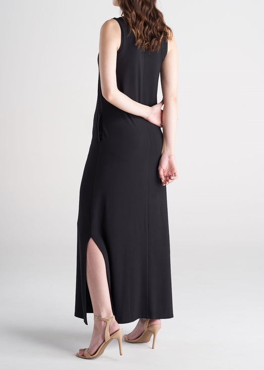 American_Tall_Women_Maxi_Dress_Black-back