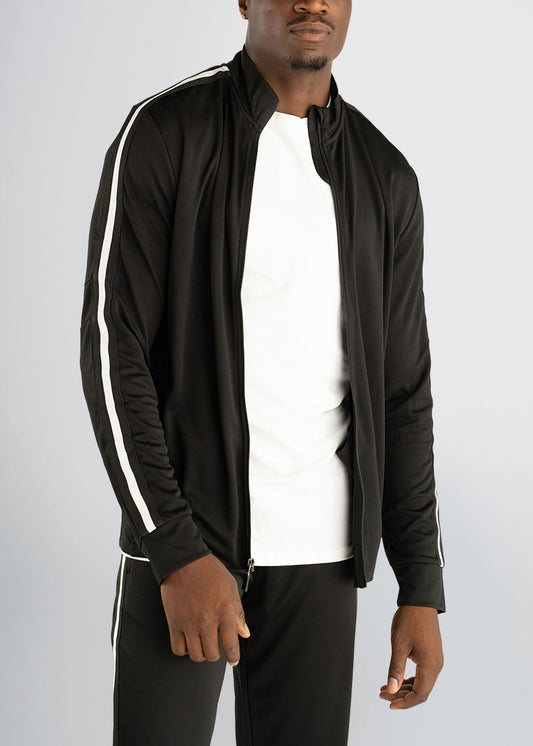 american-tall-athleticstripejacket-black-frontzip