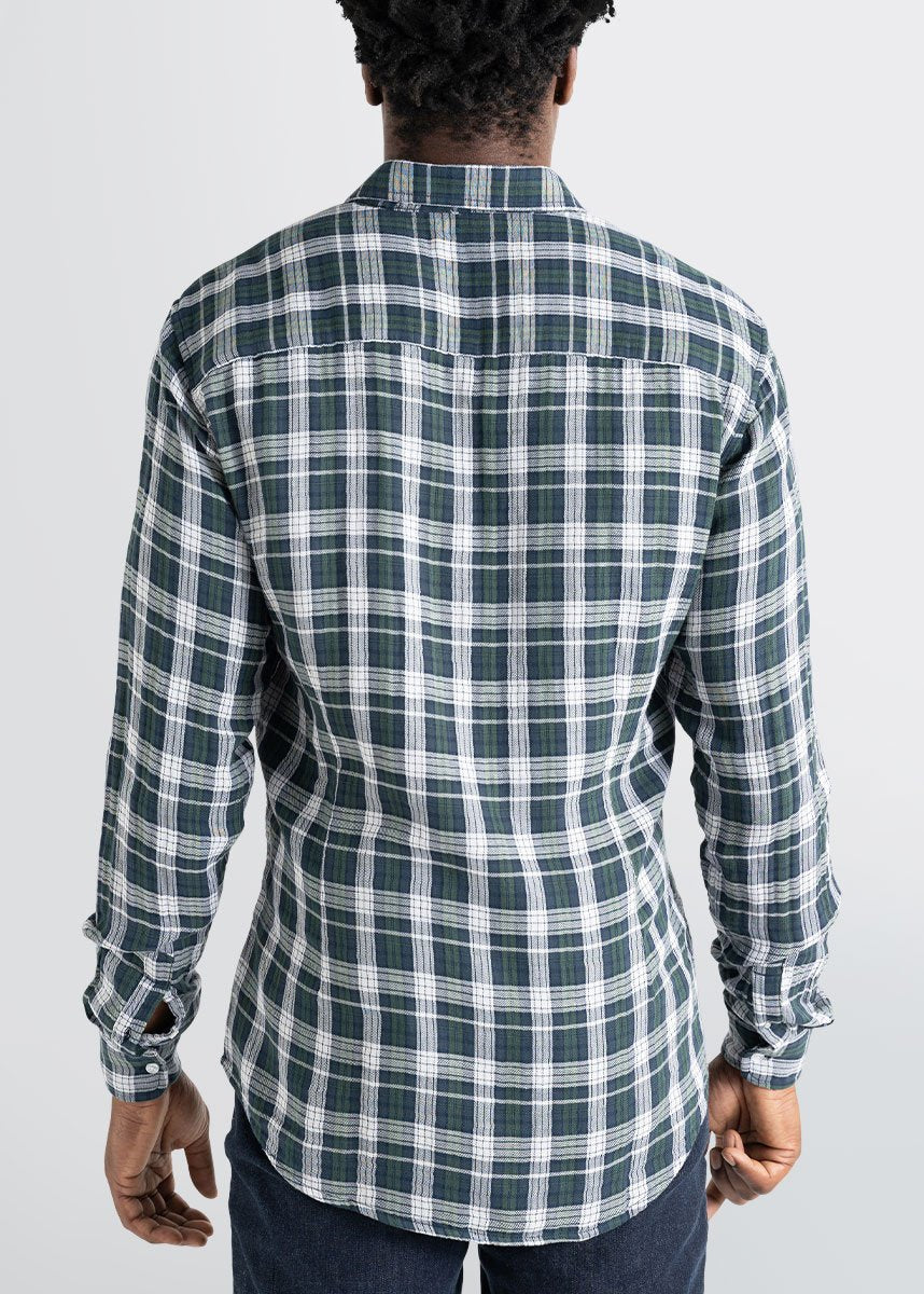 american-tall-mens-double-weave-forestgreen-whiteplaid-back