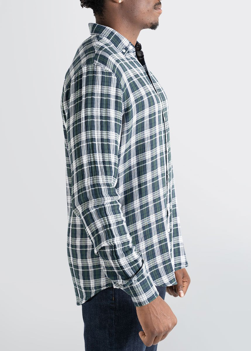 american-tall-mens-double-weave-forestgreen-whiteplaid-side