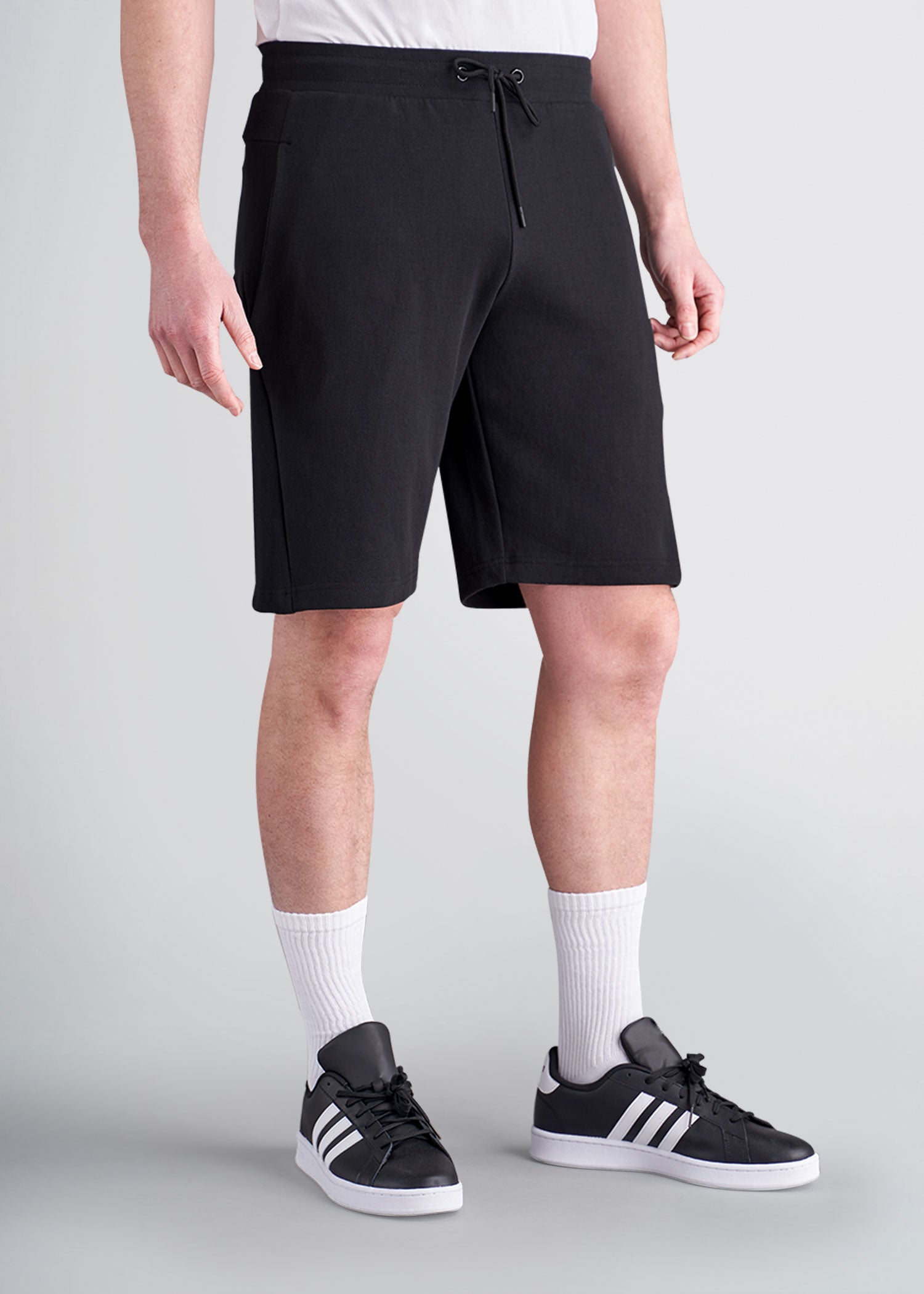 american-tall-mens-knit-athletic-shorts-black-front