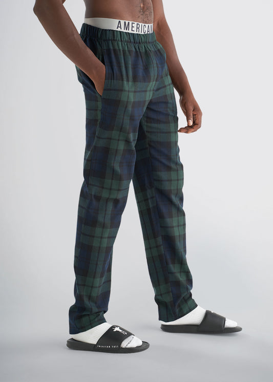 american-tall-mens-pajamas-blackgreen-side