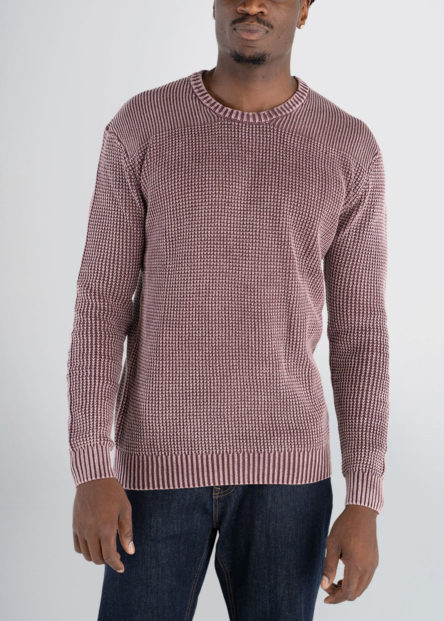 americantall-acidwash-knitsweater-maroon-front